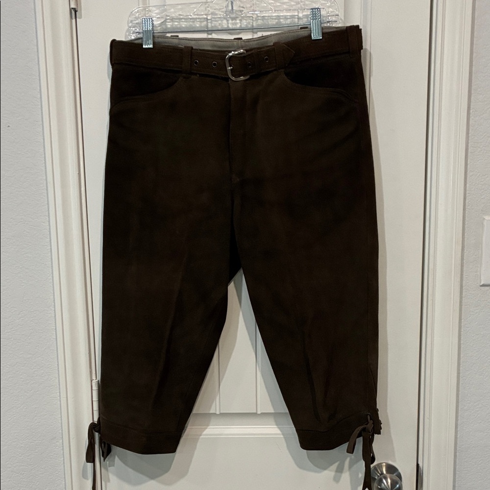 Men's Brown Original German Bavaria Lederhosen